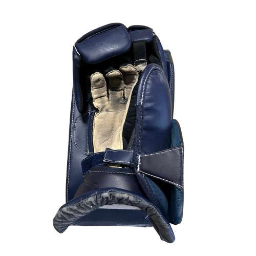 Bauer Supreme Ultrasonic - Bloqueur de gardien de but Pro Stock d'occasion (bleu marine/jaune/blanc)